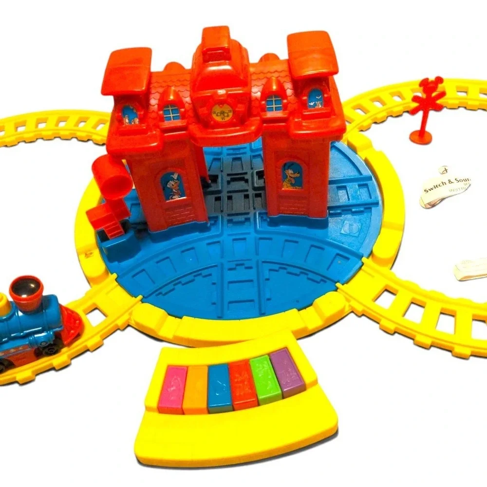 VTG 1994 Mattel Disney Switch Sound Railroad Train Set Mickey Complete #11919